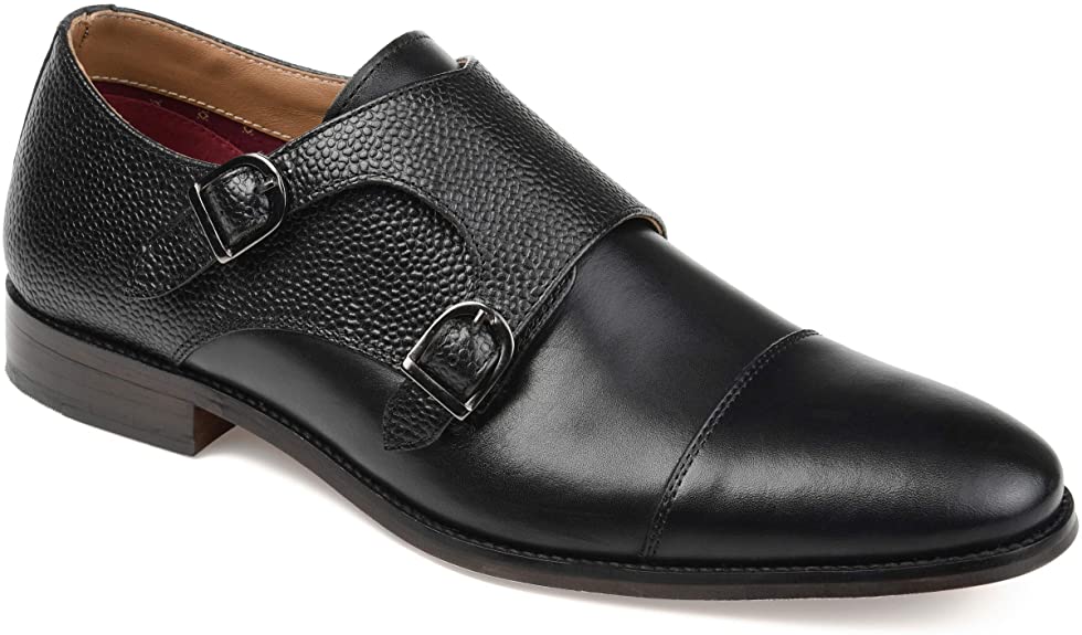 Thomas & Vine Calvin Double Monk Strap Dress Shoe   Color Black Size 9.5M