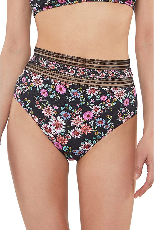 Jessica Simpson Mix Match Floral Bikini Bottoms  Color Black Multi Size S