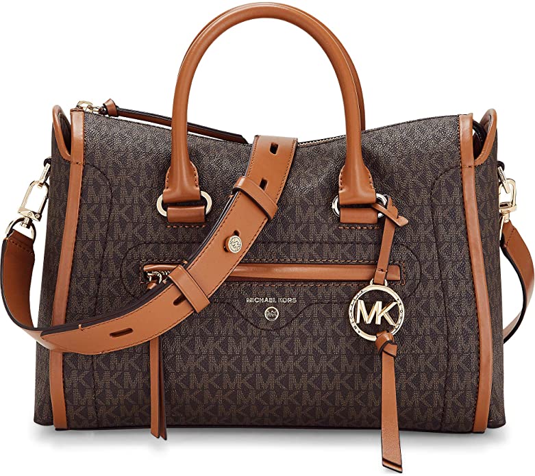 Michael Kors Carine Medium Satchel BrownAcornGold