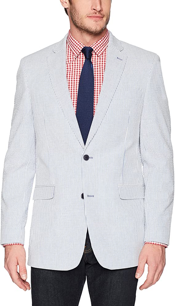 Tommy Hilfiger Men's Modern Fit Seersucker Suit Separates-Custom Jacket   Size 40 R/M37.5