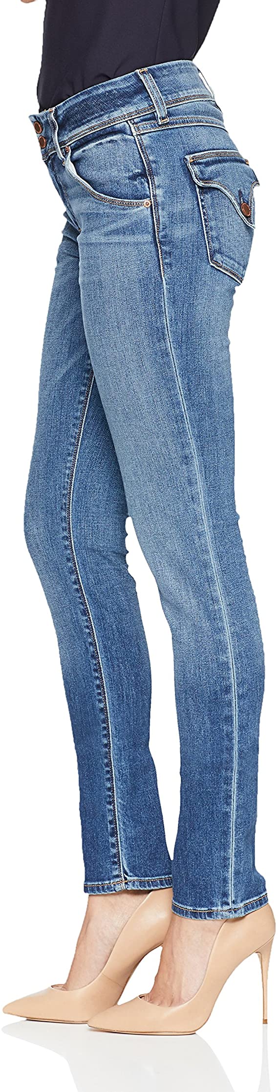 HUDSON Women's Collin Mid Rise Skinny Jean, with Back Flap Pockets  Style WM422DLQ