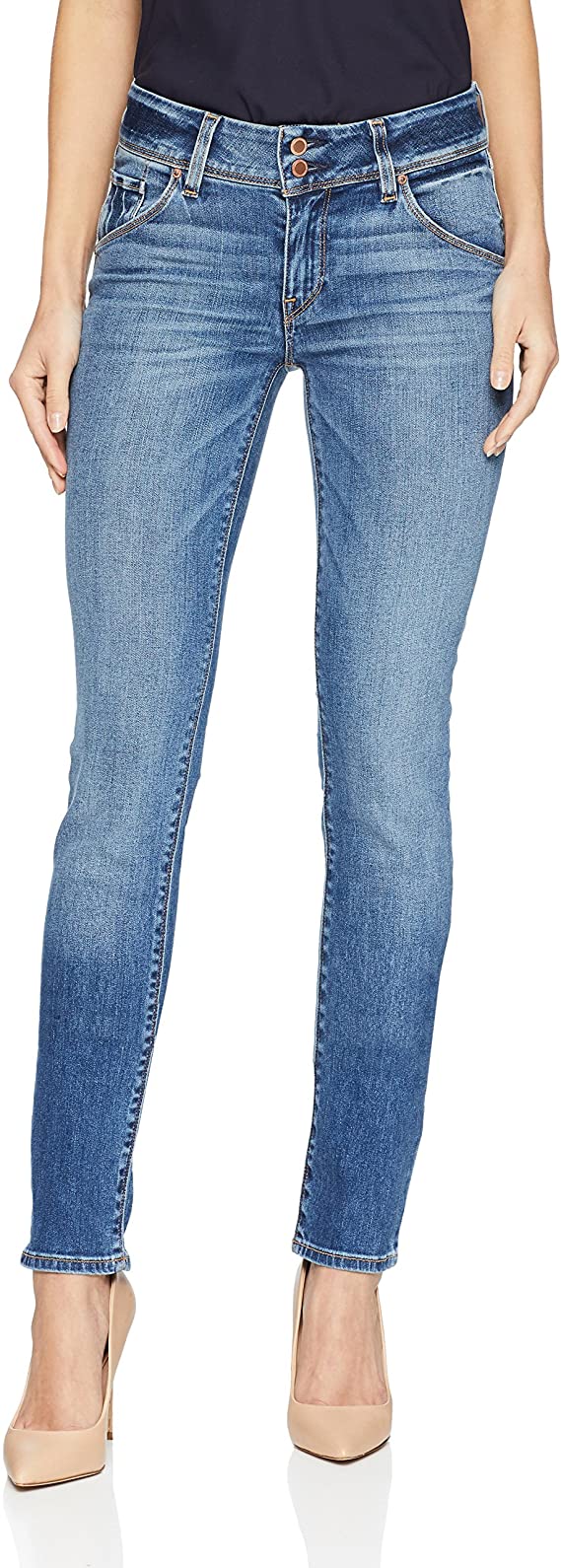 HUDSON Women's Collin Mid Rise Skinny Jean, with Back Flap Pockets  Style WM422DLQ