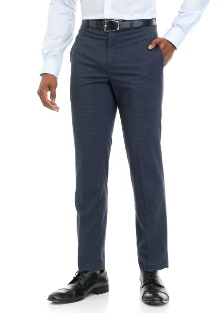 Lauren Ralph Lauren Mini Check Flat Front Pants  Color Navy/Black W34xL32