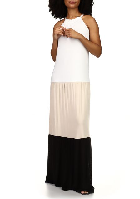 Michael Kors Women's Petites Colorblocked Maxi Dress  Color Re Dune Size PL