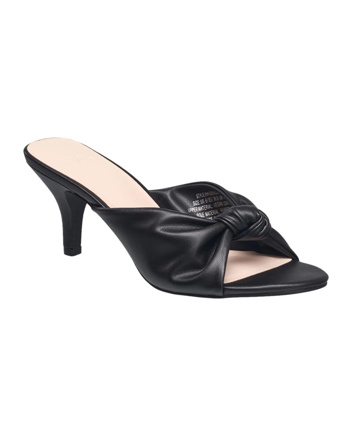 H Halston Women's Seviille Knotted Bow Heel  Color Black Size 9M