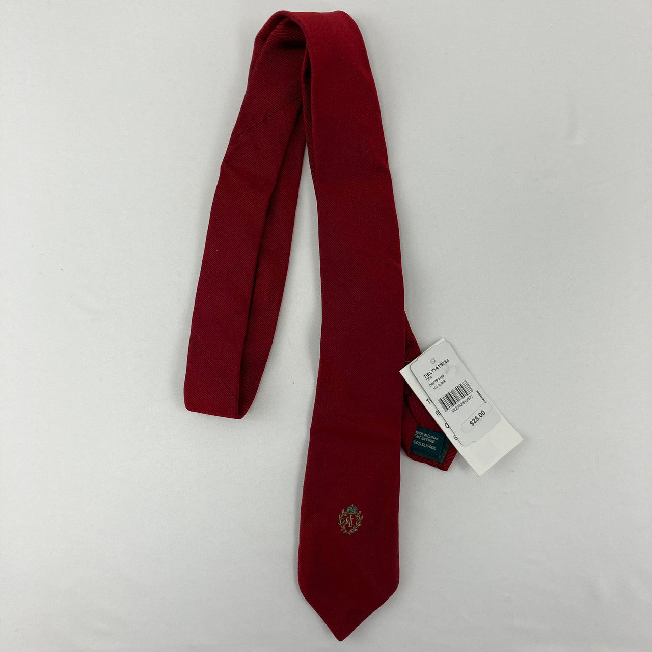 Lauren Ralph Lauren Boys' Silk Twill Crest Tie  Color Red One Size