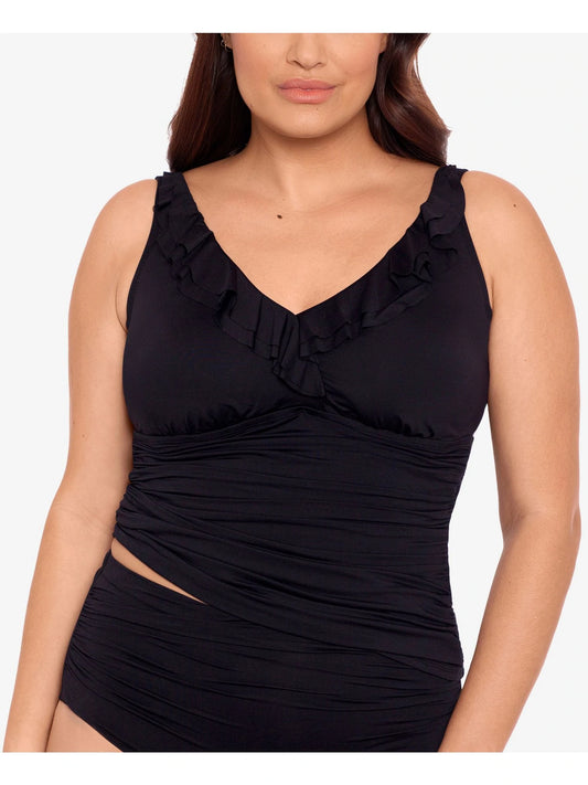 Lauren Ralph Lauren Plus Size Stretch Tankini Top  Color Black Size 18W