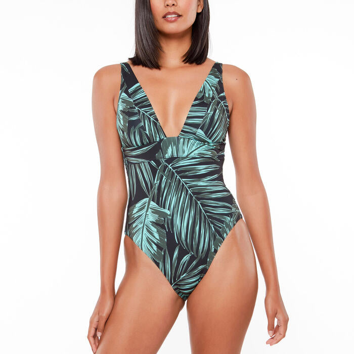 Sanctuary Women's Palmetto Paradise Over the Shoulder One Piece Swimsuit  Color Spring Bud Size XS