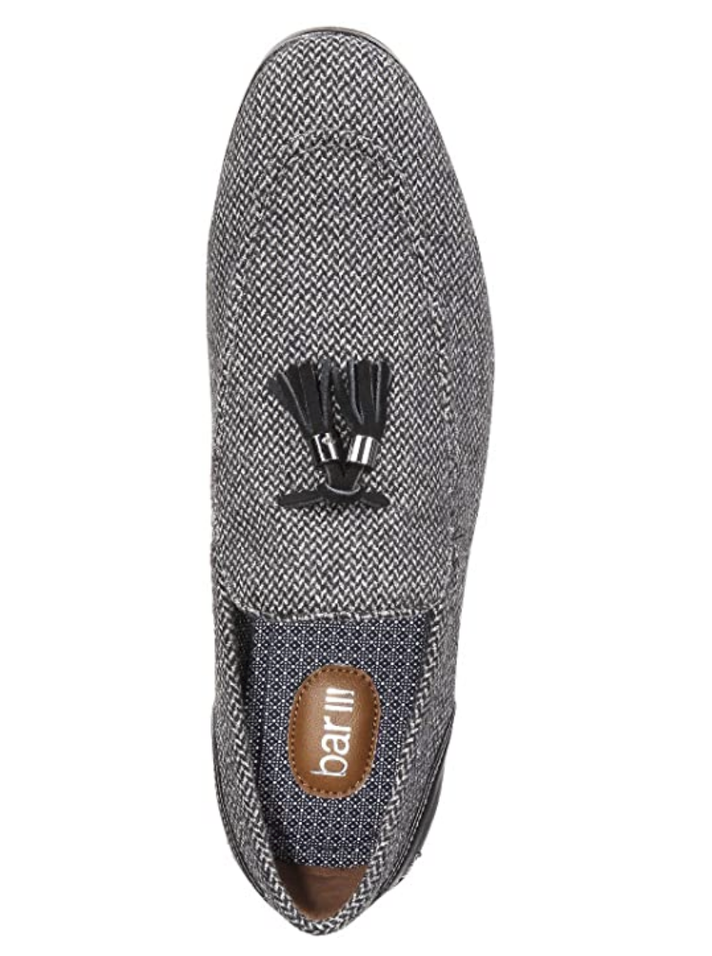 bar III Womens Kingston Slip-on Loafers Fabric Almond Toe Loafers Color: Grey Tweed Size: 11M