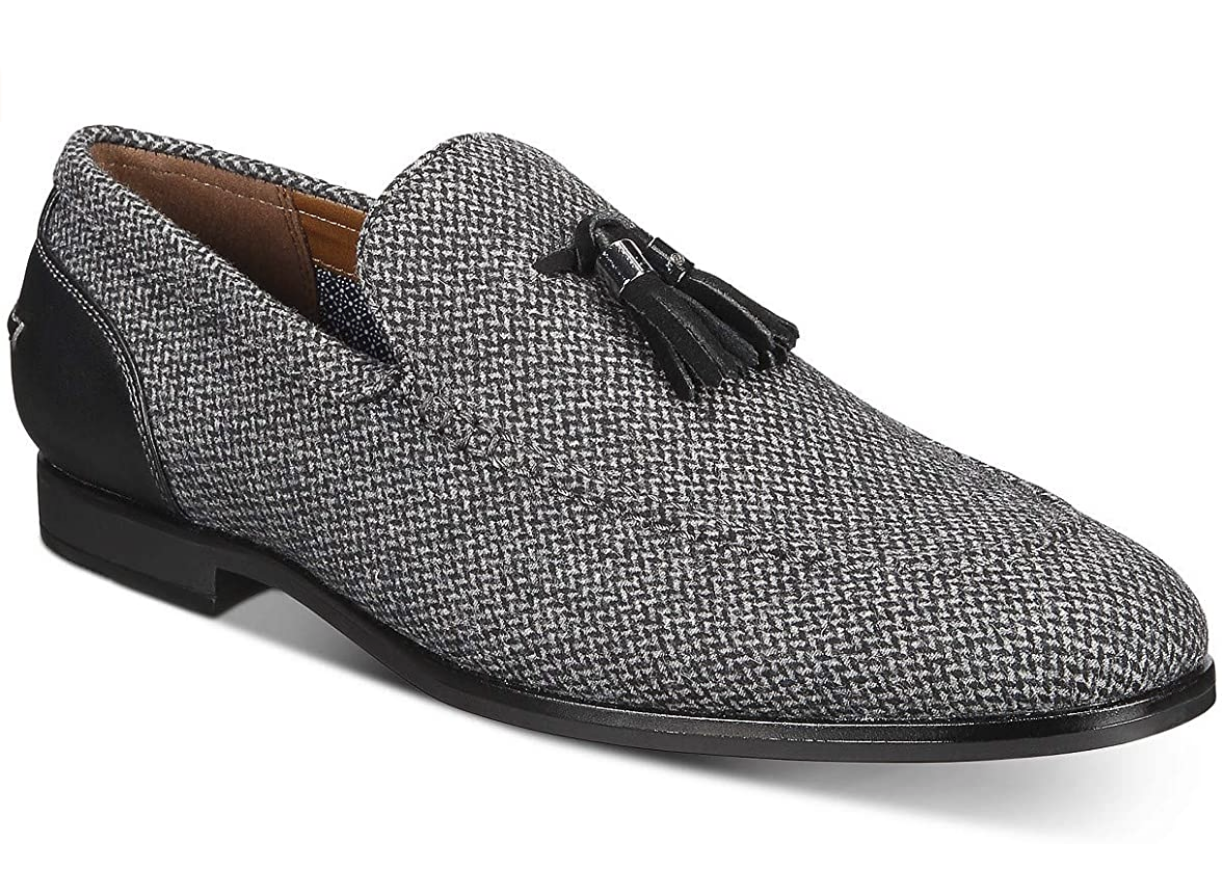 bar III Womens Kingston Slip-on Loafers Fabric Almond Toe Loafers Color: Grey Tweed Size: 11M