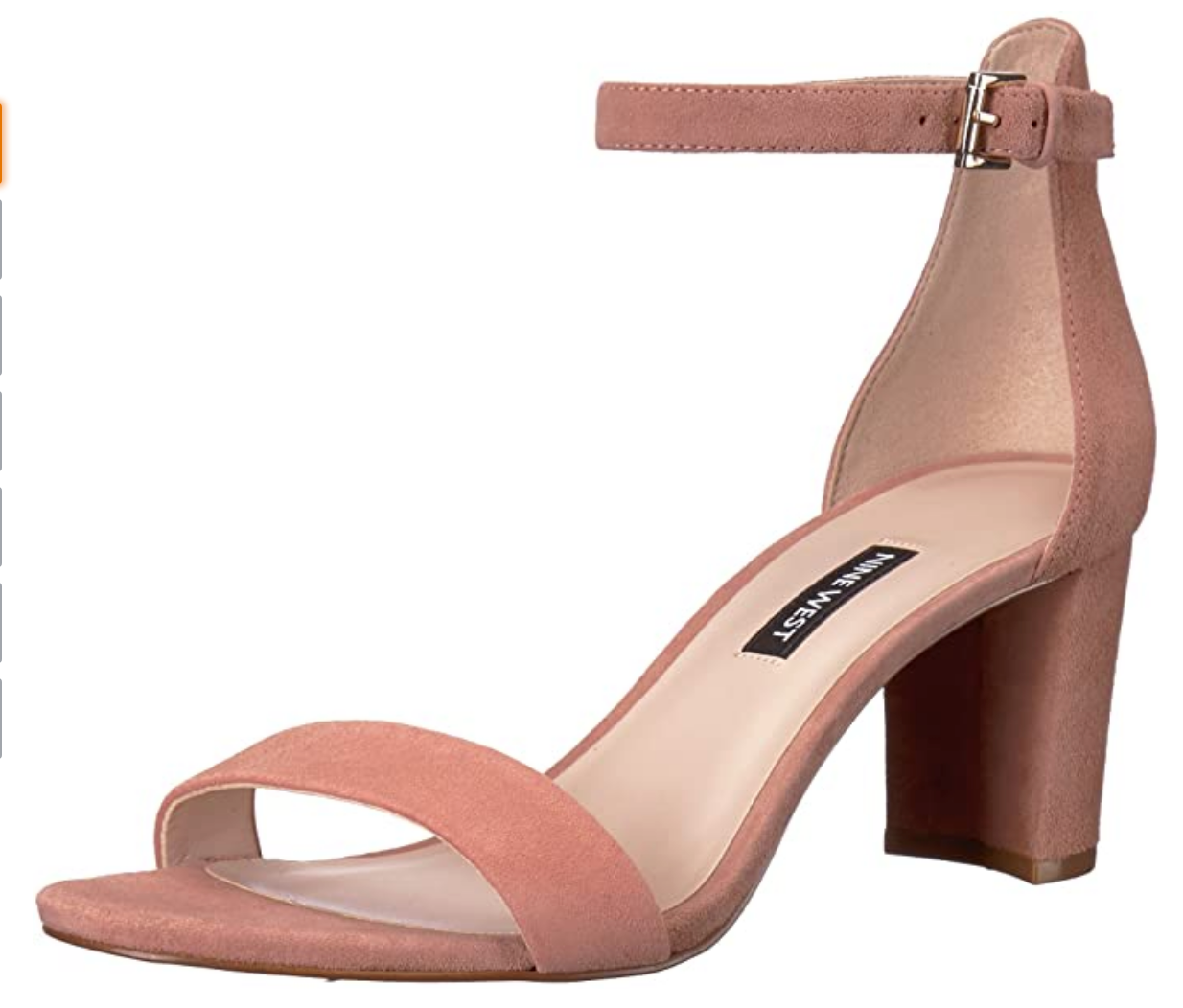 NINE WEST Women's Pruce Suede Heeled Sandal Color: Pink Suede Size: 10M