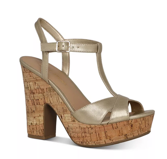 Sun + Stone  Jamie T-Strap Platform Dress Sandals, Created for Macy's  Size 10M