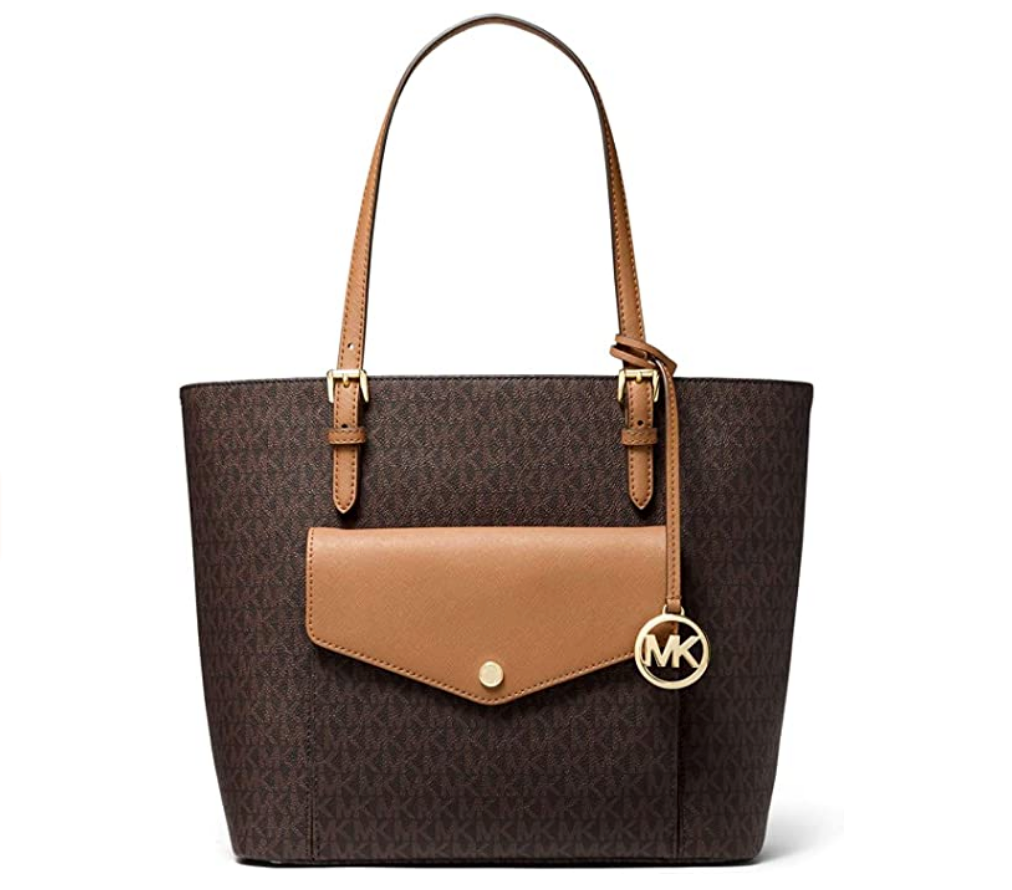 MICHAEL KORS JET SET SIGNATURE POCKET TOTE HANDBAG