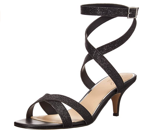 Jewel Badgley Mischka Women's Newton Heeled Sandal  Size: 8M Color: Black Glitter