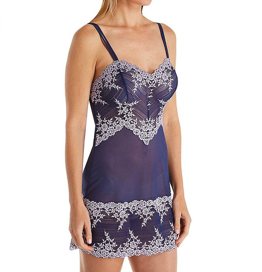 Wacoal Women's Embrace Lace Chemise  Color Twilight Blue/Lavender Fog Size XL