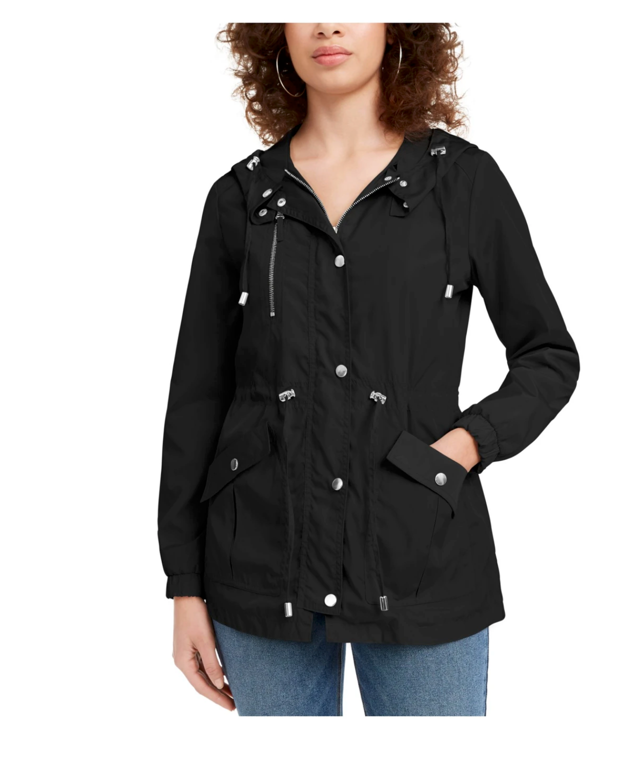 MARALYN & ME Women’s Zippered Rain Coat    8072ME-EF