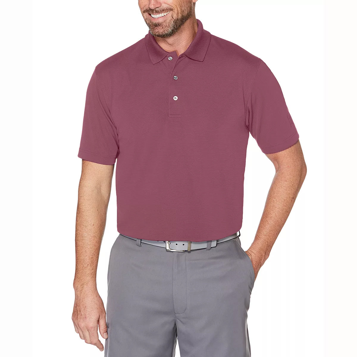 Grand Slam Men's Performance Polo Shirt  Color Fig Heather Size XL