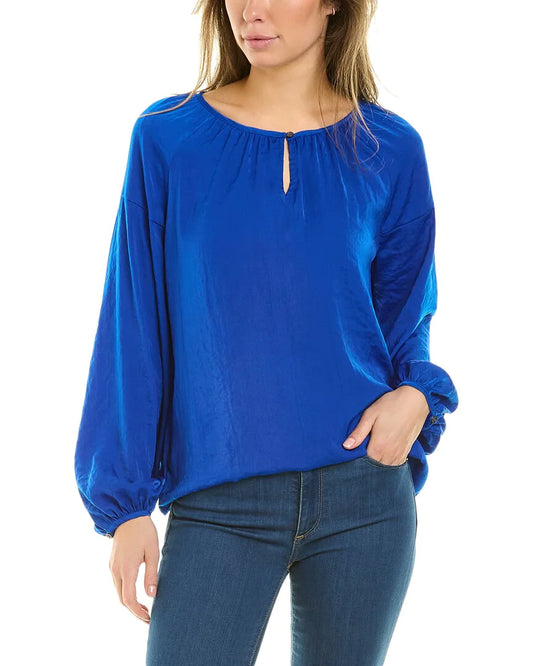 Vince Camuto Keyhole Front Blouse  Color Cobalt Size XS