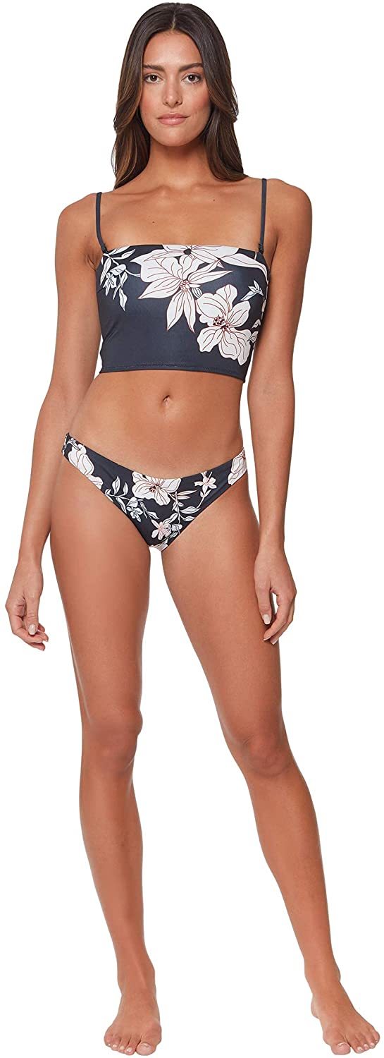 Sanctuary DARK TROPICAL Night in the Jungle Crop Bandeau Swim Top  Size L