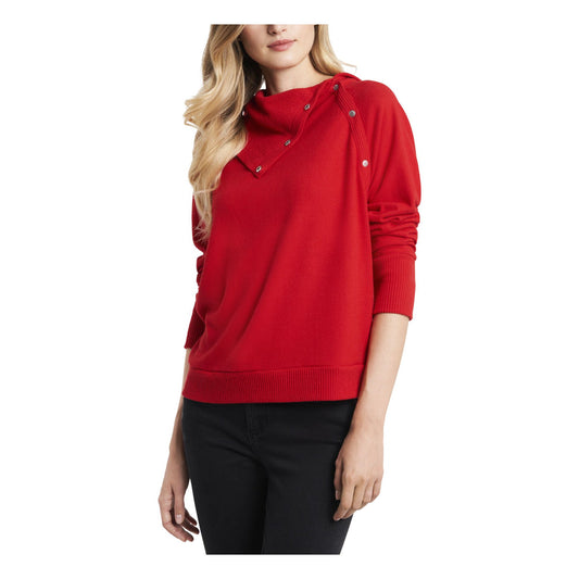 Vince Camuto Women's Fold Over Neck Long Sleeve Sweater  Color Ultra Red Size M