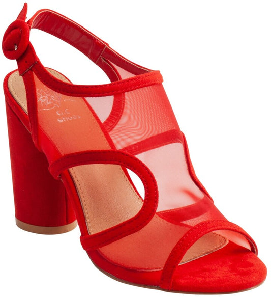 GC Shoes Claire Heeled Sandal Women's Shoes  Color Red Size 6M