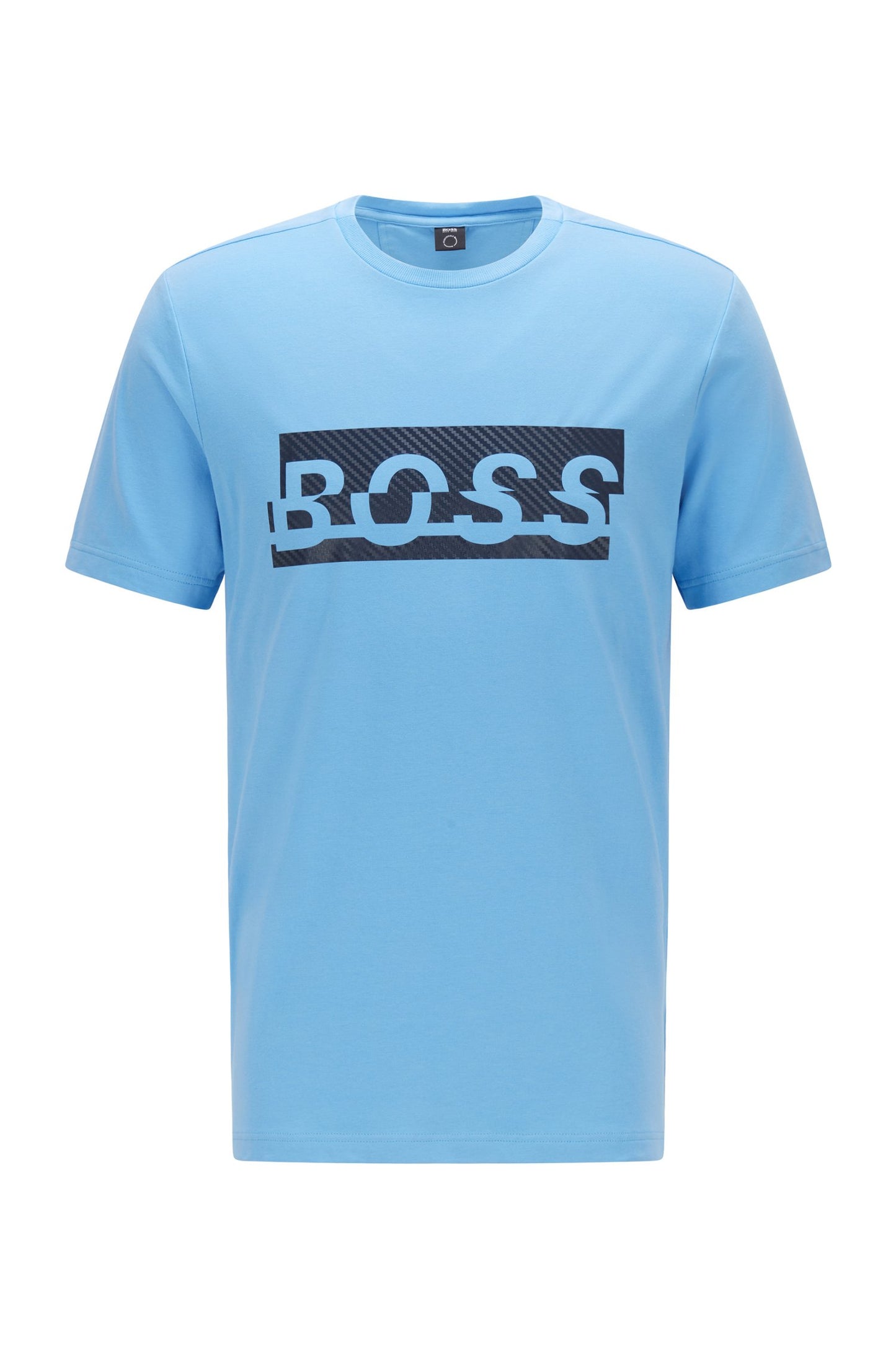 BOSS Men's Stretch-Cotton T-Shirt w/Logo Artwork  Color Blue Size S