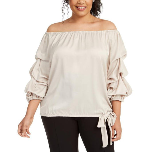 MSK WOMEN’S PLUS TEXTURED OFF THE SHOULDER BLOUSE  Size 1X