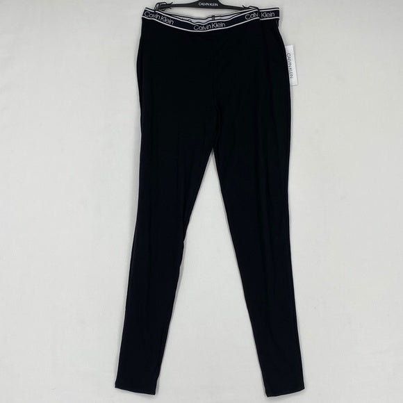 Calvin Klein Womens Knit Pajama Pant Black Logo Waistband  Color Black