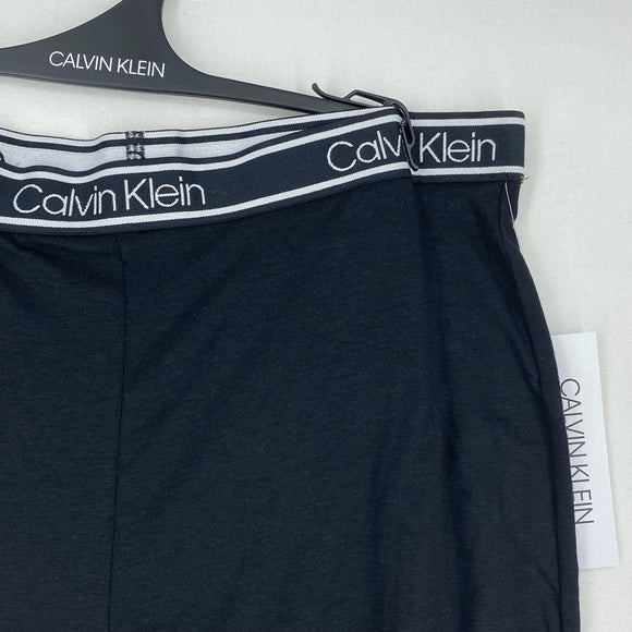 Calvin Klein Womens Knit Pajama Pant Black Logo Waistband  Color Black