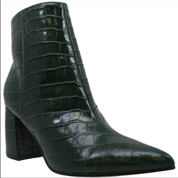 Marc Fisher Women's Retire Booties  Color Teal Lagoon Crocodile Size 9.5M