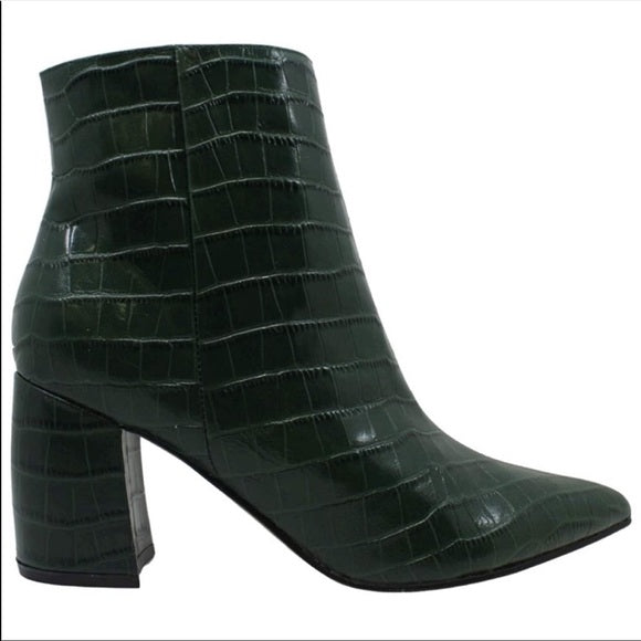 Marc Fisher Women's Retire Booties  Color Teal Lagoon Crocodile Size 9.5M