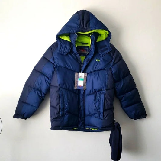 CB Sports Boy's Quilted Puffer Coat  Color Blue Size XL (18-20)