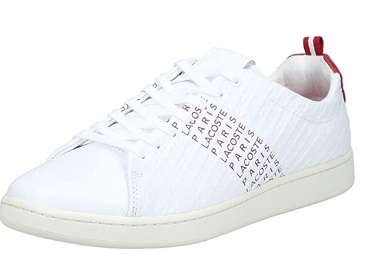 Lacoste Men's Carnaby Evo SMA Sneaker  Color White/Red Size 12 M