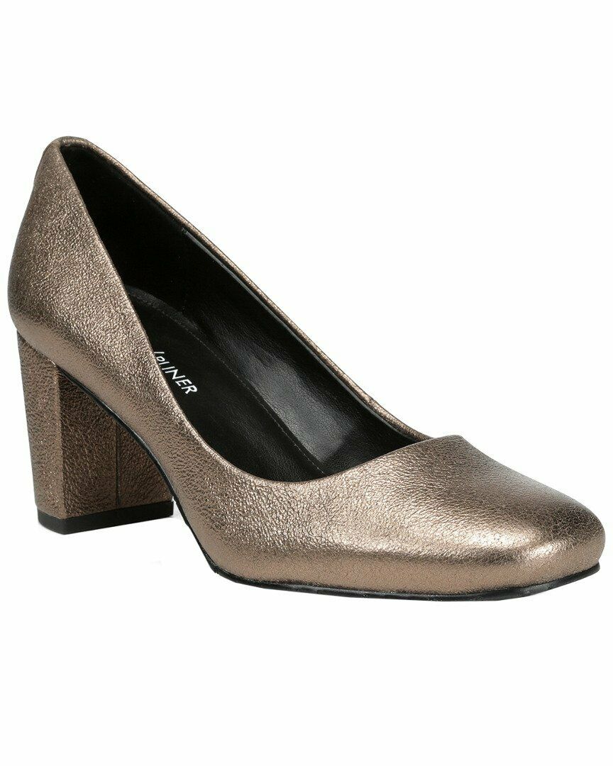 Donald J Pliner Women's Parris Metallic Block Heel Pump  Color Bronze Size 6.5M