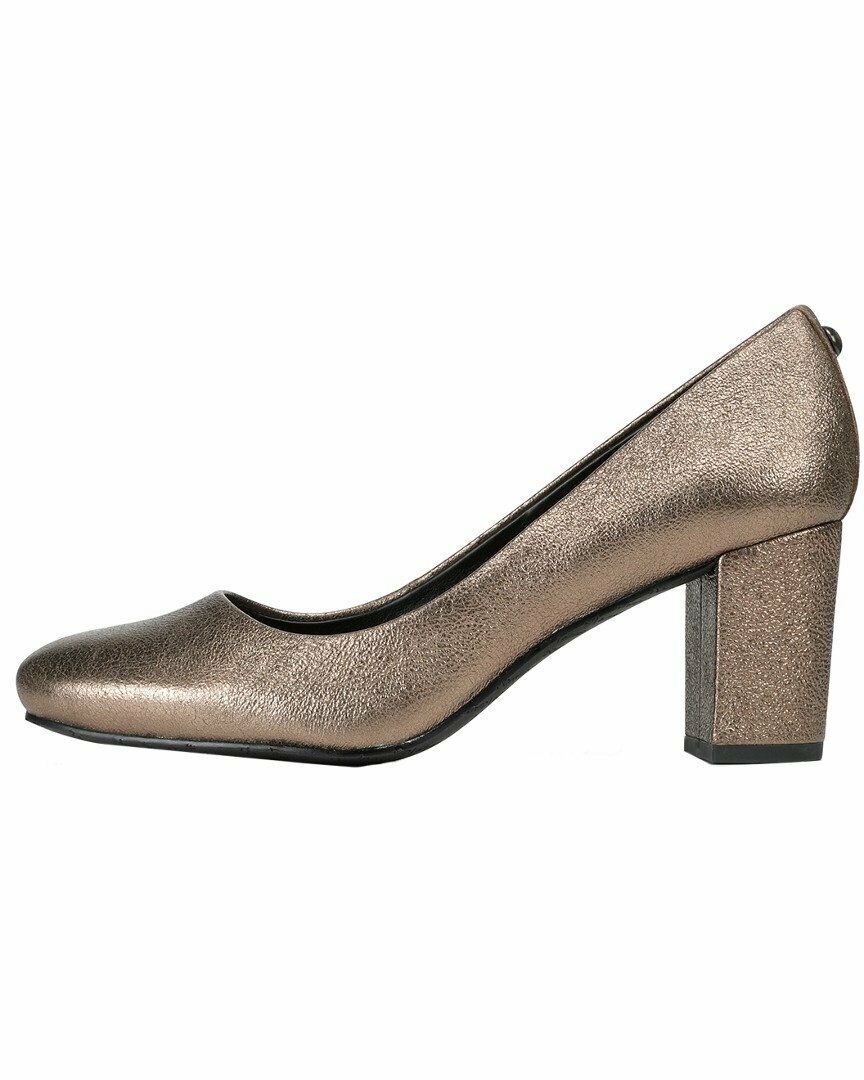 Donald J Pliner Women's Parris Metallic Block Heel Pump  Color Bronze Size 6.5M