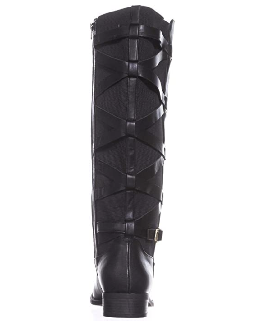 Thalia Sodi Womens Veronika Faux Leather Wide Calf Over-The-Knee Boots Size: 7.5 M Color: Black