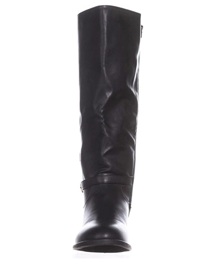 Thalia Sodi Womens Veronika Faux Leather Wide Calf Over-The-Knee Boots Size: 7.5 M Color: Black