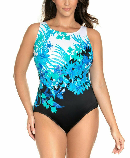 Swim Solutions Long Torso Tummy control One-Piece Swimsuit