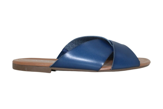 Sugar Women's Olena Faux Leather Slide On Flats  Color Blue Size 9.5M