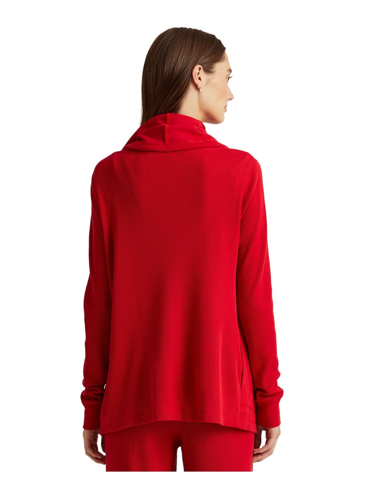 Lauren Ralph Lauren Thermal Waffle-Knit Cardigan  Color Lipstick Red Size XL