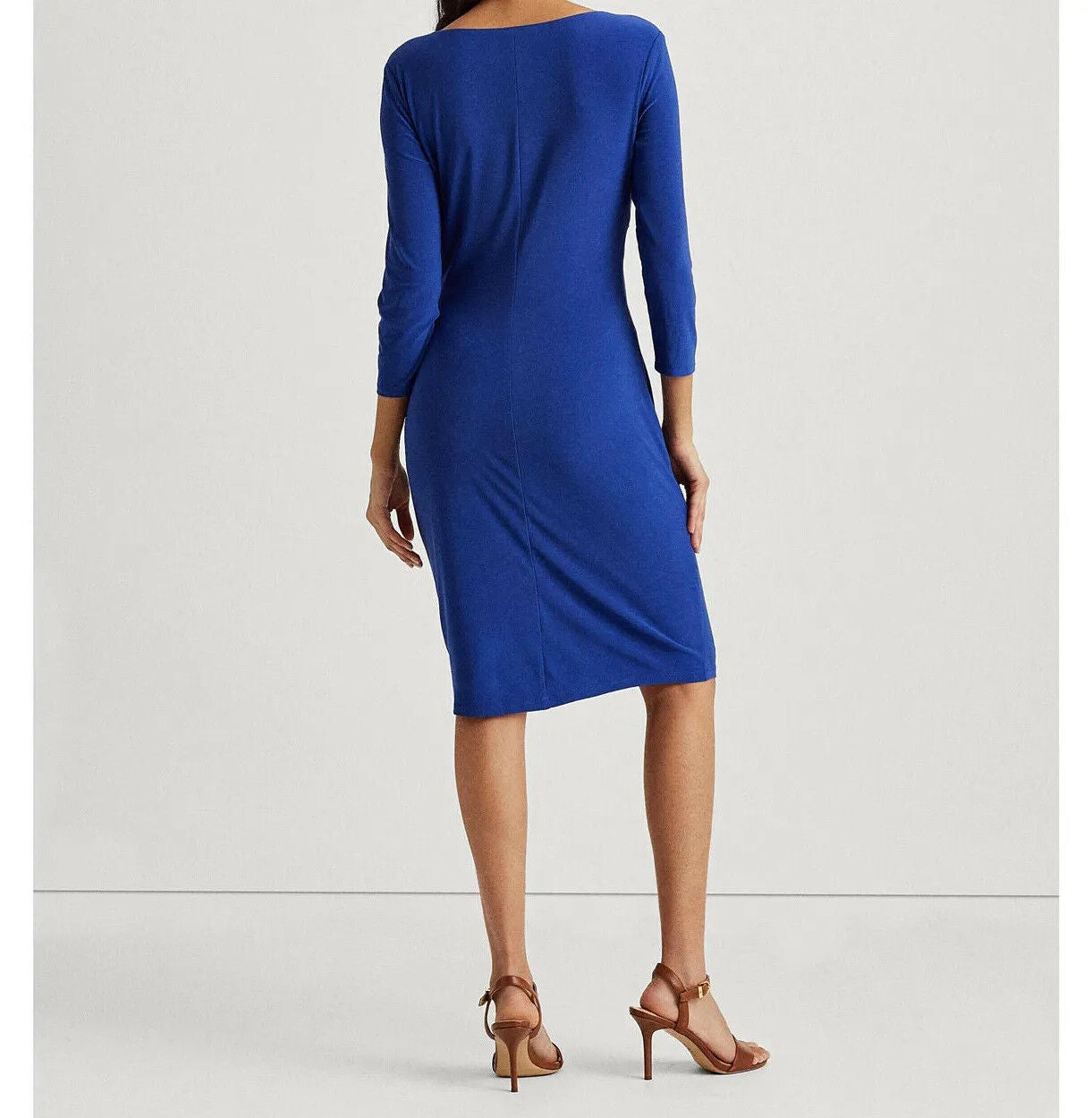 LAUREN RALPH LAUREN Women's Petite Twisted-Knot Jersey Dresses  Color Royal Size 12P