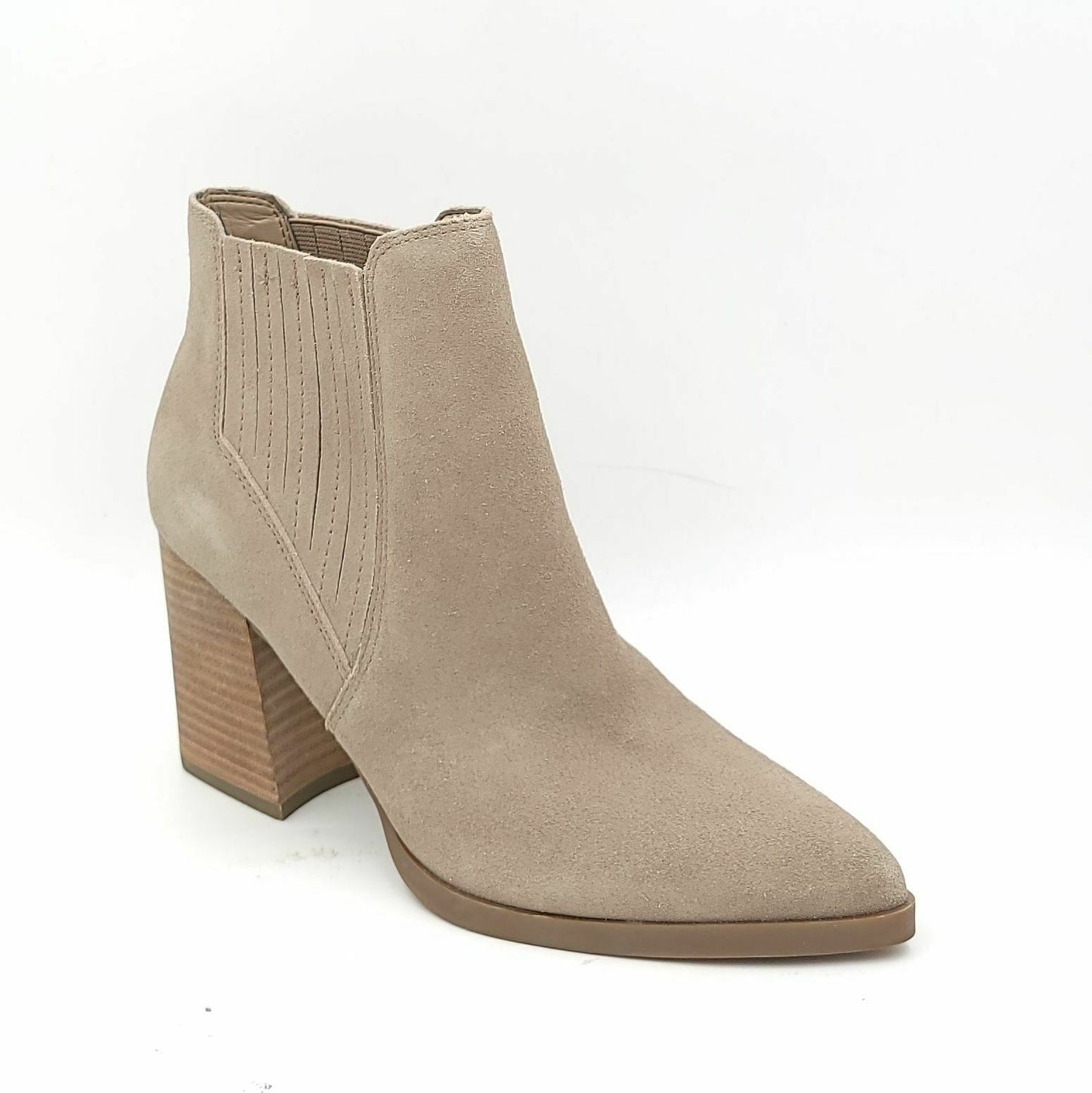 Marc Fisher Women's Ellard Block Heel Ankle Booties  Color Light Gray Suede Size 6.5M