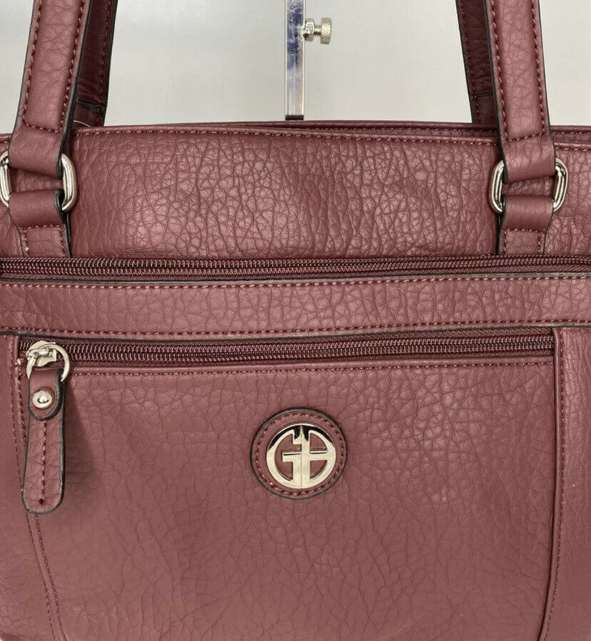 Giani Bernini Pebble Faux Leather Tote Bag  Color Wine