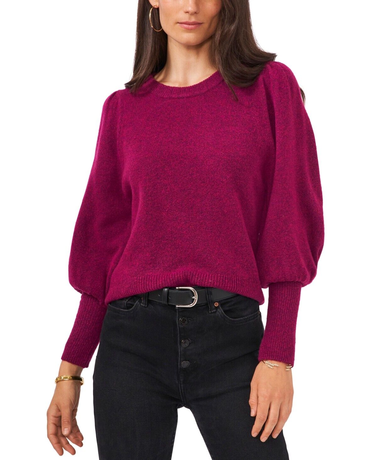 Vince Camuto Women's Balloon Sleeve Cozy Sweater  Color Frenzy Size S