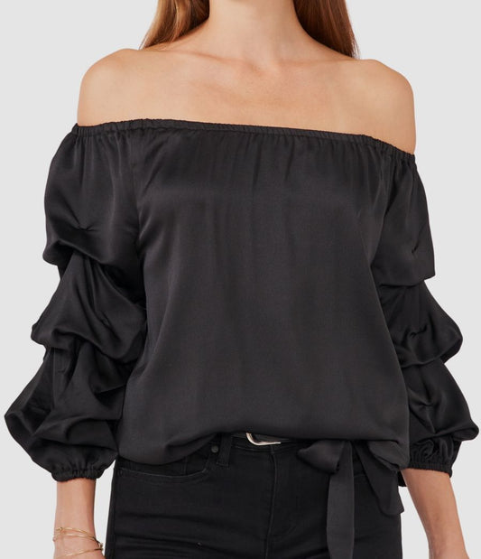 Vince Camuto Women's Off-The-Shoulder Balloon-Sleeve Top  Color Black Size 2XS