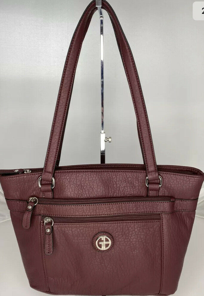 Giani Bernini Pebble Faux Leather Tote Bag  Color Wine