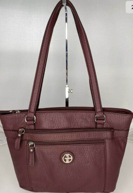 Giani Bernini Pebble Faux Leather Tote Bag  Color Wine