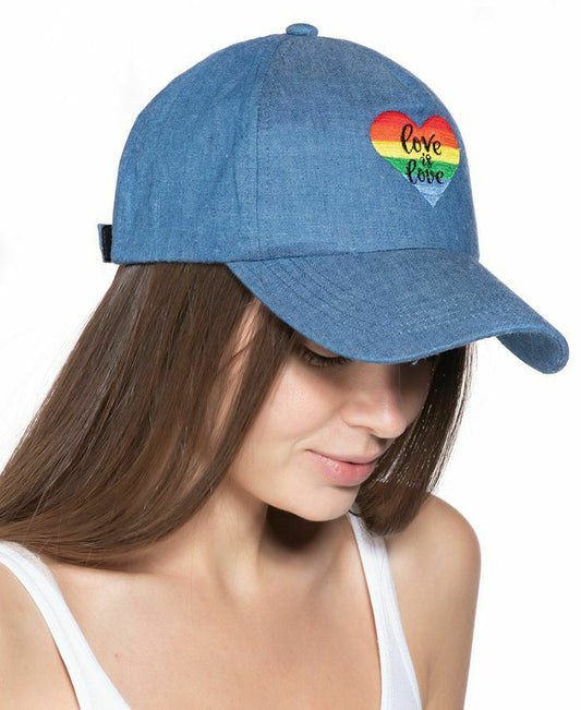 INC INTERNATIONAL CONCEPTS Love is Love cotton women's baseball cap  Color BLUE DENIM