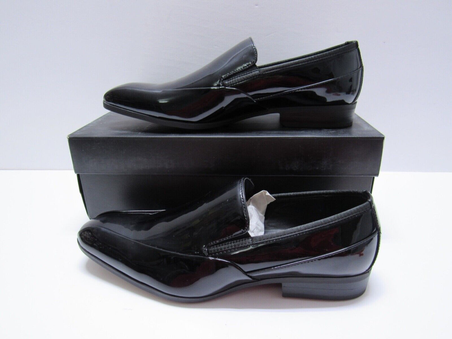 Alfani Mens Craig Slip-On Tuxedo Loafers  Color Black Patent Leather Size 9.5M