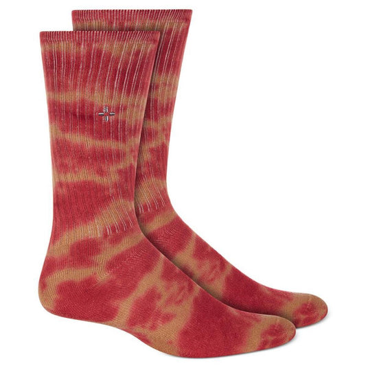 Sun Stone Mens Holiday Tie Dye Crew Socks  Color Brown Tie Dye ONE SIZE